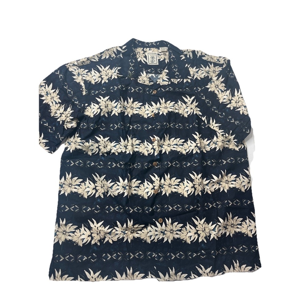 Roundtree & Yorke Hawaiin Shirt Button Up Size Large 100%‎ Cotton